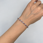 18K White Gold 1.90 Ct Diamond &amp; 2.18 Ct Ruby Bracelet