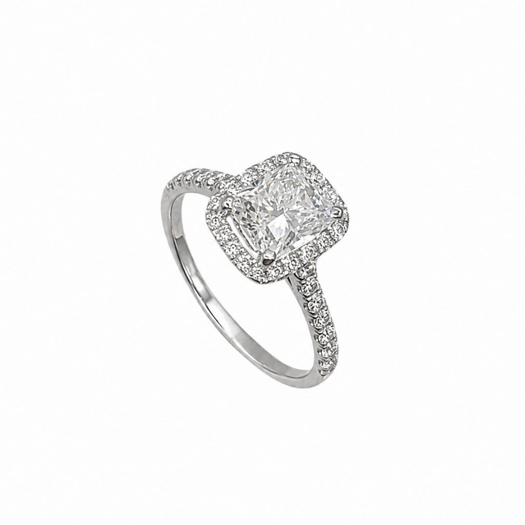 18K White Gold Cushion-Cut Clarity Enhanced Diamond Ring – 1.95CT CUSHDR0024 NTTJ