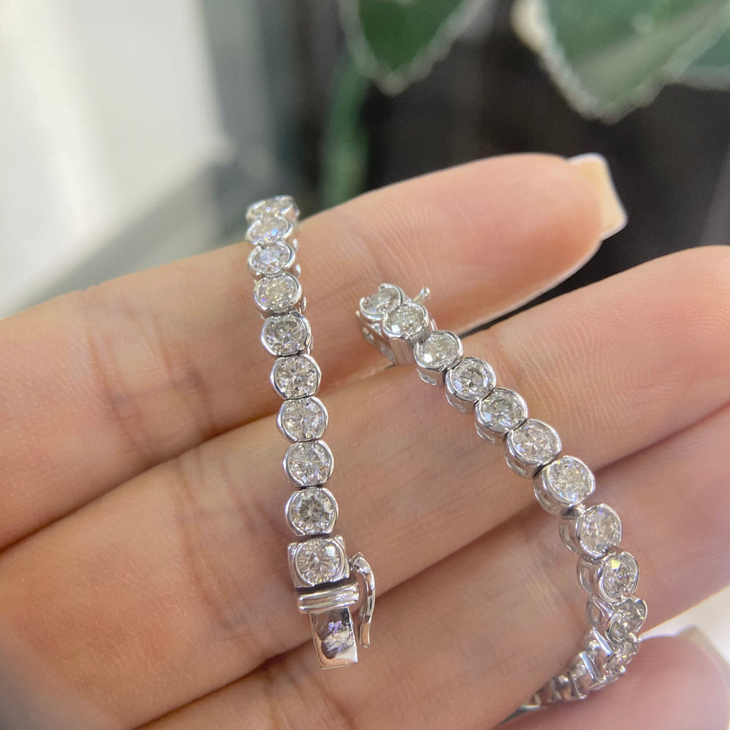 14K White Gold Tennis Bracelet with 6.00CT Natural Diamonds DB085 G,ITLJ