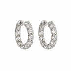 14K White Gold 6.10 Ct Round Diamond Inside-Out Hoop Earrings