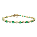 18KT Yellow Gold Emerald & Yellow Diamond Bracelet – EMDB010 GJTS