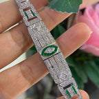 18K White Gold Diamond & Emerald Bracelet – 2.50CT Diamonds / 1.00CT Emeralds | EMDB05