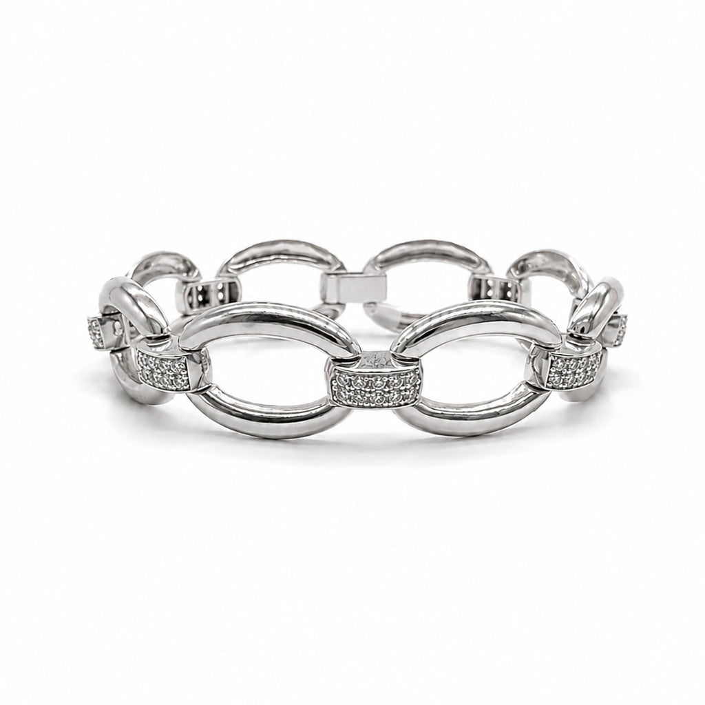 14K White Gold 1.10 CT Diamond Bracelet DB034 IZTJ