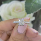 18K White Gold GIA Certified Radiant Cut Diamond Ring – 1.51CT Center / 1.10CT Side Diamonds E/VS2 | RADER008