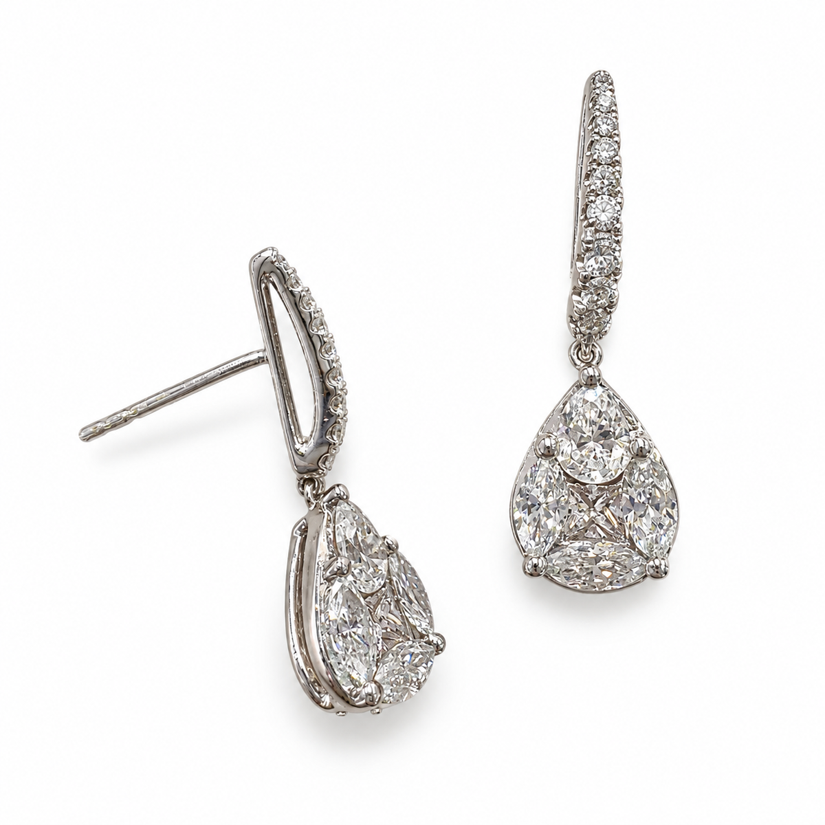 18K White Gold Diamond Earrings – 1.30ct DIER0138 IAAJ