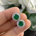 14K White Gold Natural Emeralds 2.16ct with 0.65ct in diamonds. GJJJ