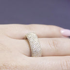 18K Yellow Gold Round Diamond Eternity Band – 4.24CT