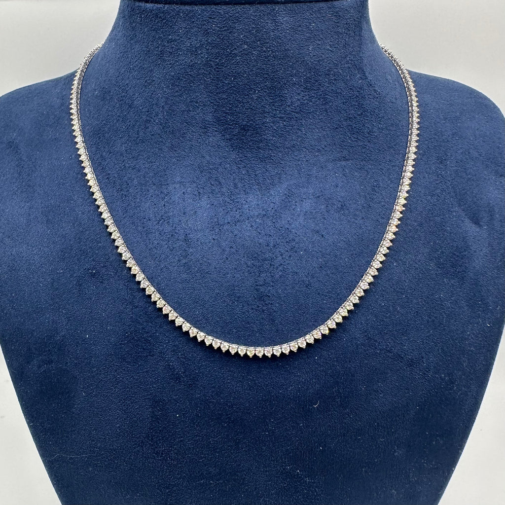 14K White Gold 5.20CT Natural Round Diamond Tennis Necklace – 16” PJN5293-018