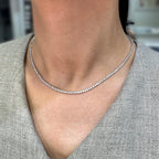 14K White Gold 5.20CT Natural Round Diamond Tennis Necklace – 16” PJN5293-018