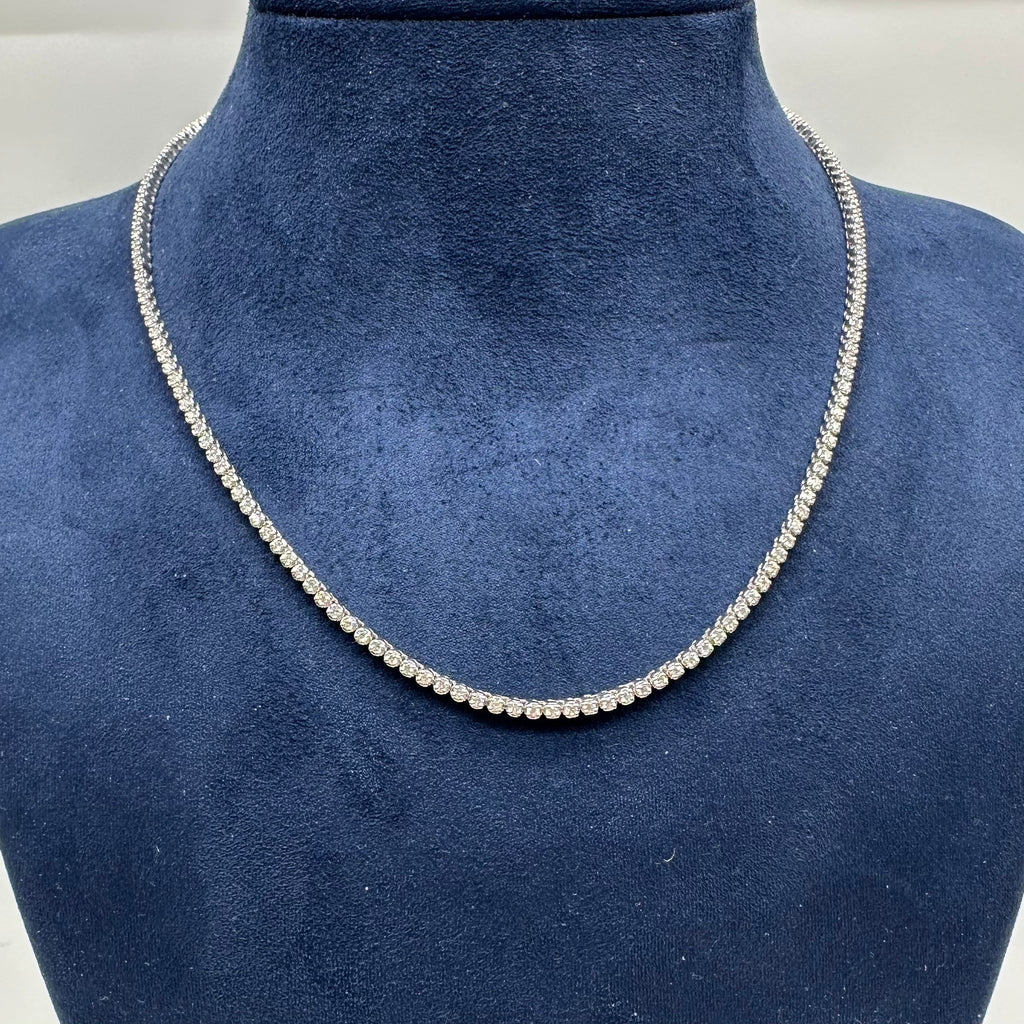 14K White Gold 2.60CT Natural Diamond Necklace – 15” DN053 ITJJ