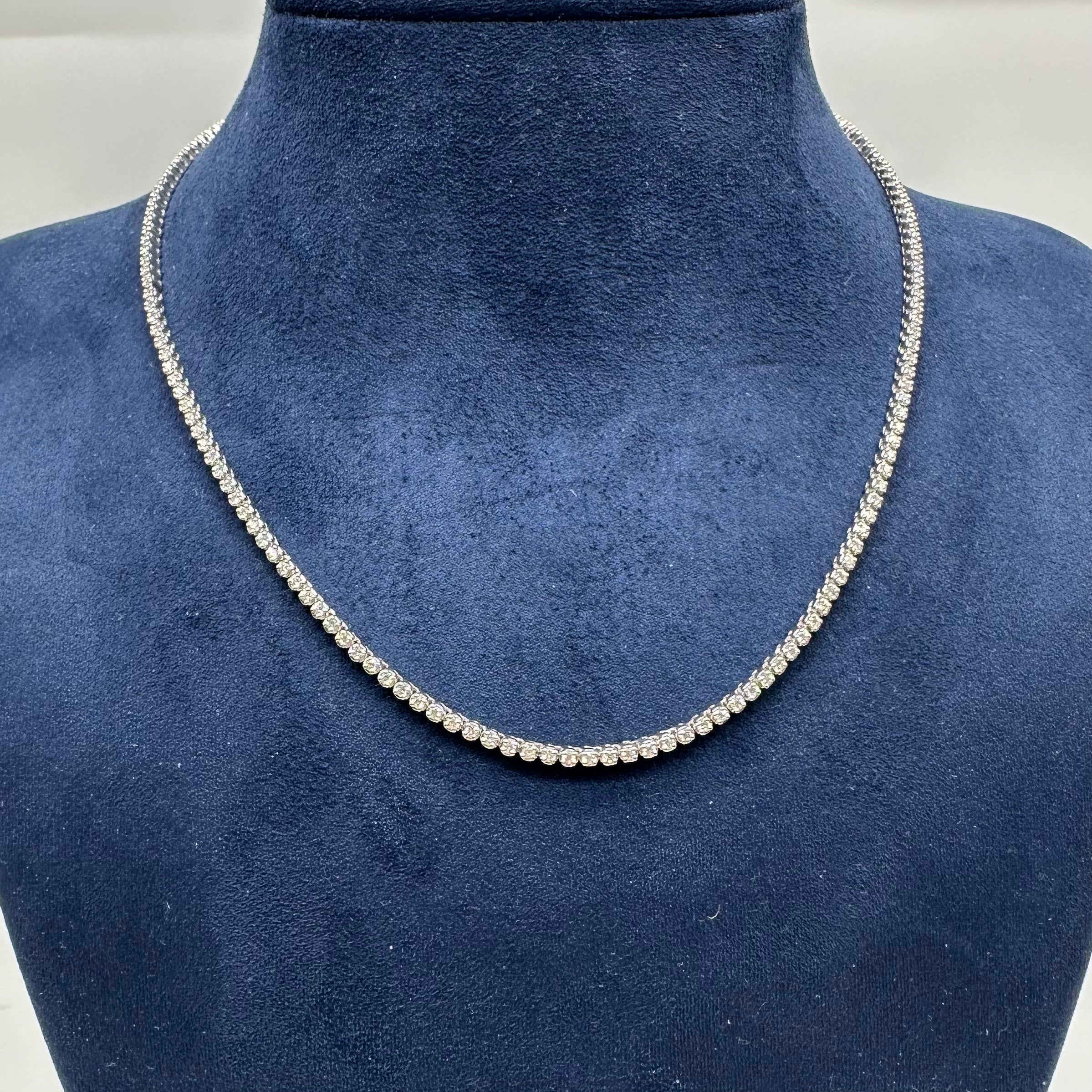 14K White Gold 2.60CT Natural Diamond Necklace – 15” DN053 ITJJ