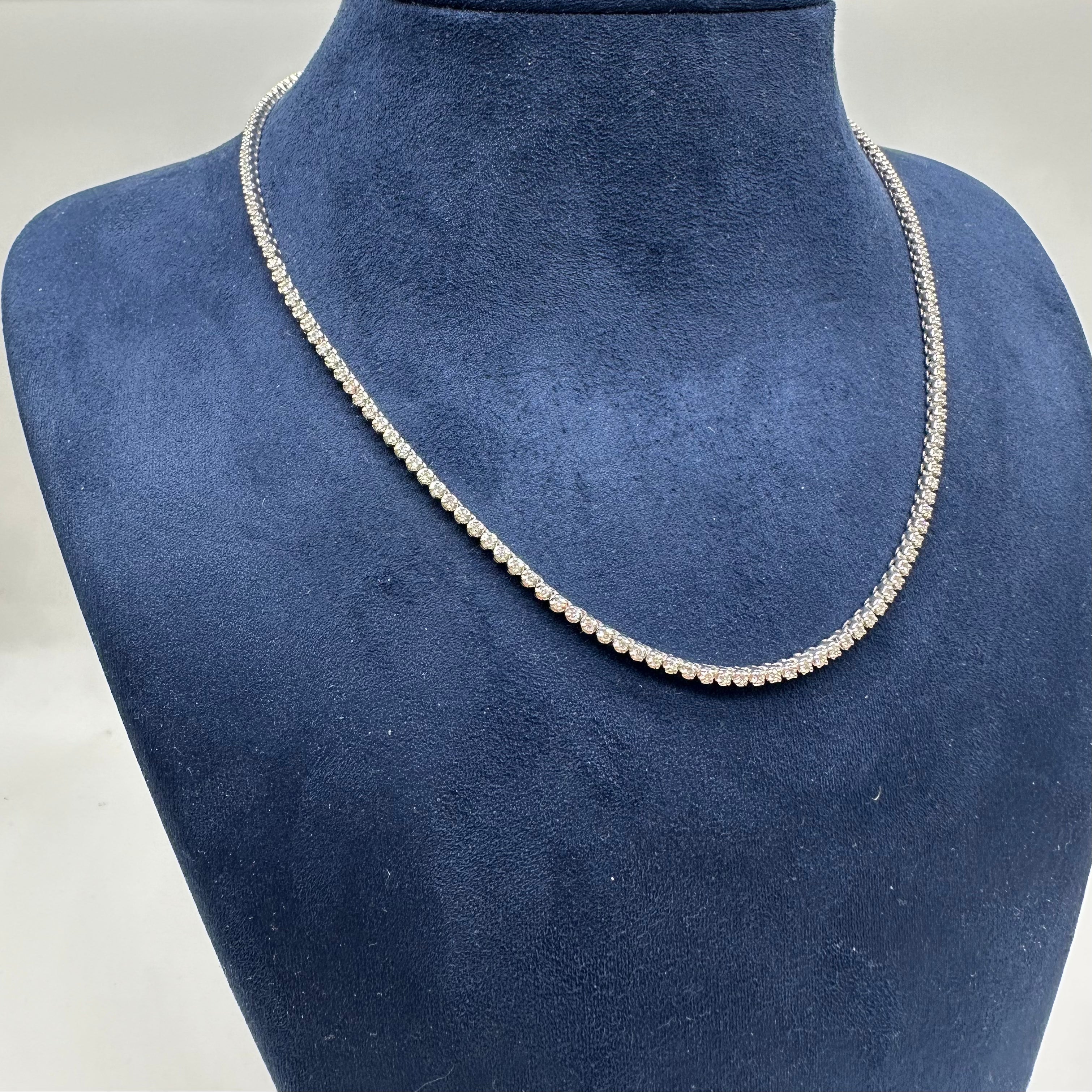 14K White Gold 2.60CT Natural Diamond Necklace – 15” DN053 ITJJ