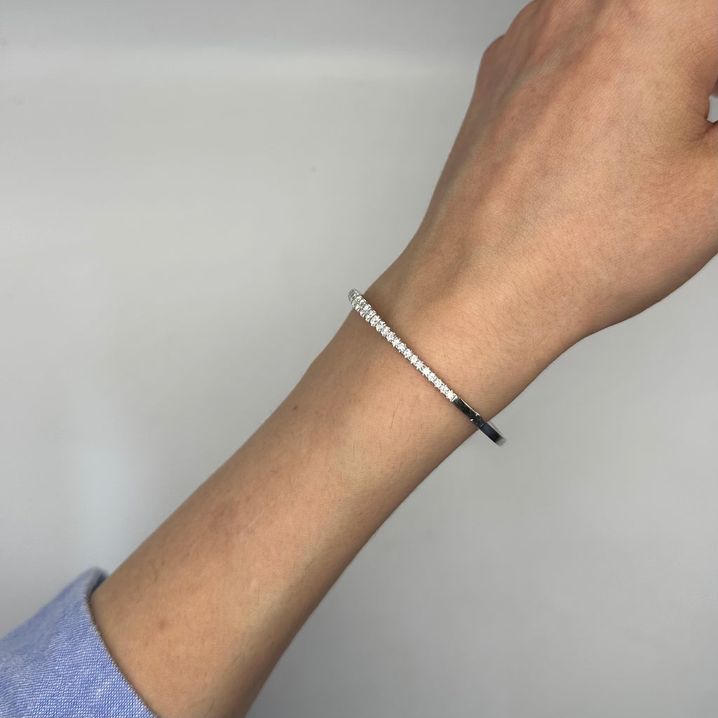 14K White Gold Diamond Bangle Bracelet – 1.50 CT ASG46834-006