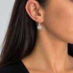 14K White Gold 1.87 CT Diamond Earrings