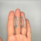 14K White Gold 7.06ct Natural Round Diamond Inside-Out Hoop Earrings DIER079 ATJJ