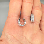 4K White Gold 0.31 CT Diamond Huggie Earrings