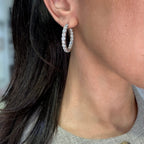14K White Gold 7.06ct Natural Round Diamond Inside-Out Hoop Earrings DIER079 ATJJ