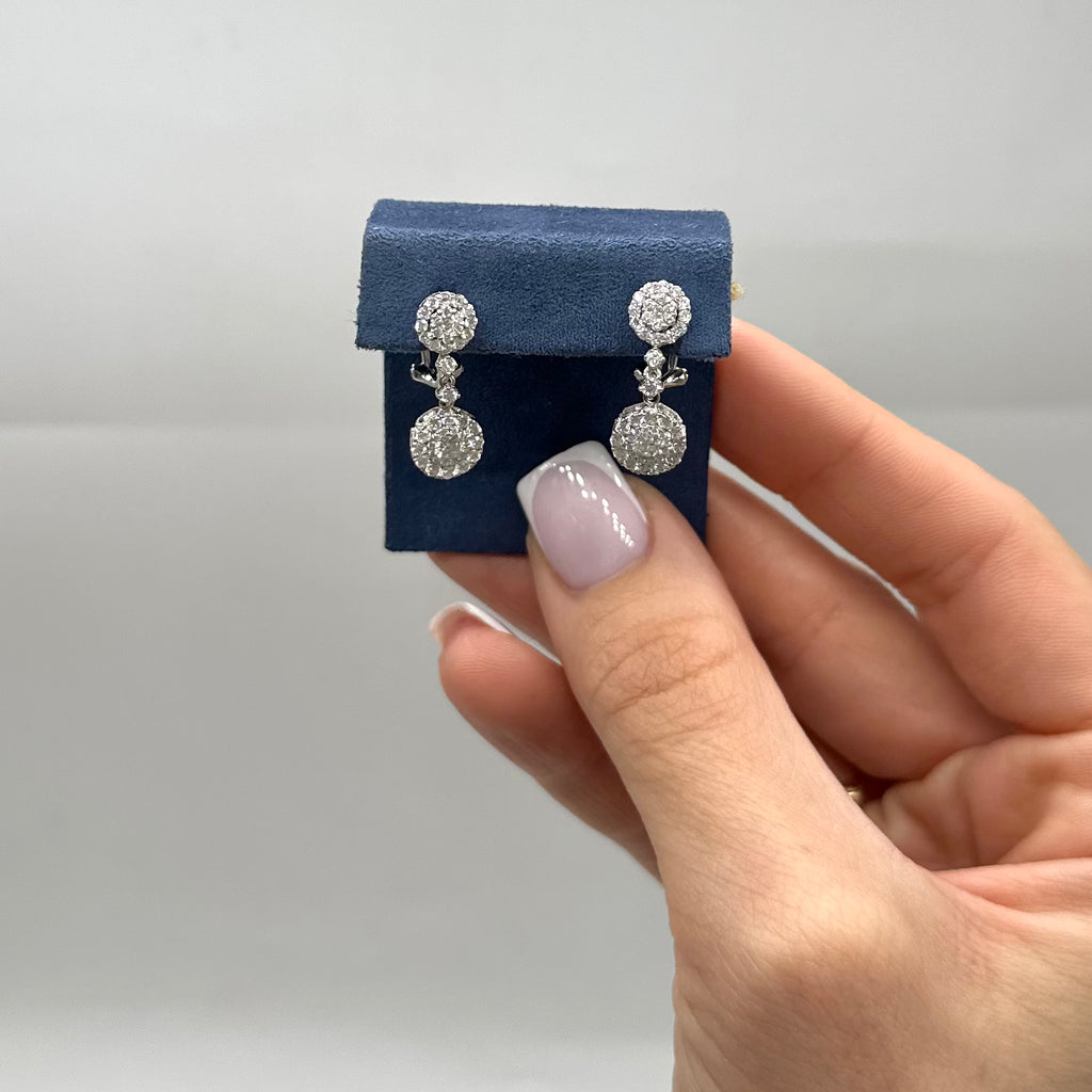14K White Gold 2.00CT Diamond Earrings