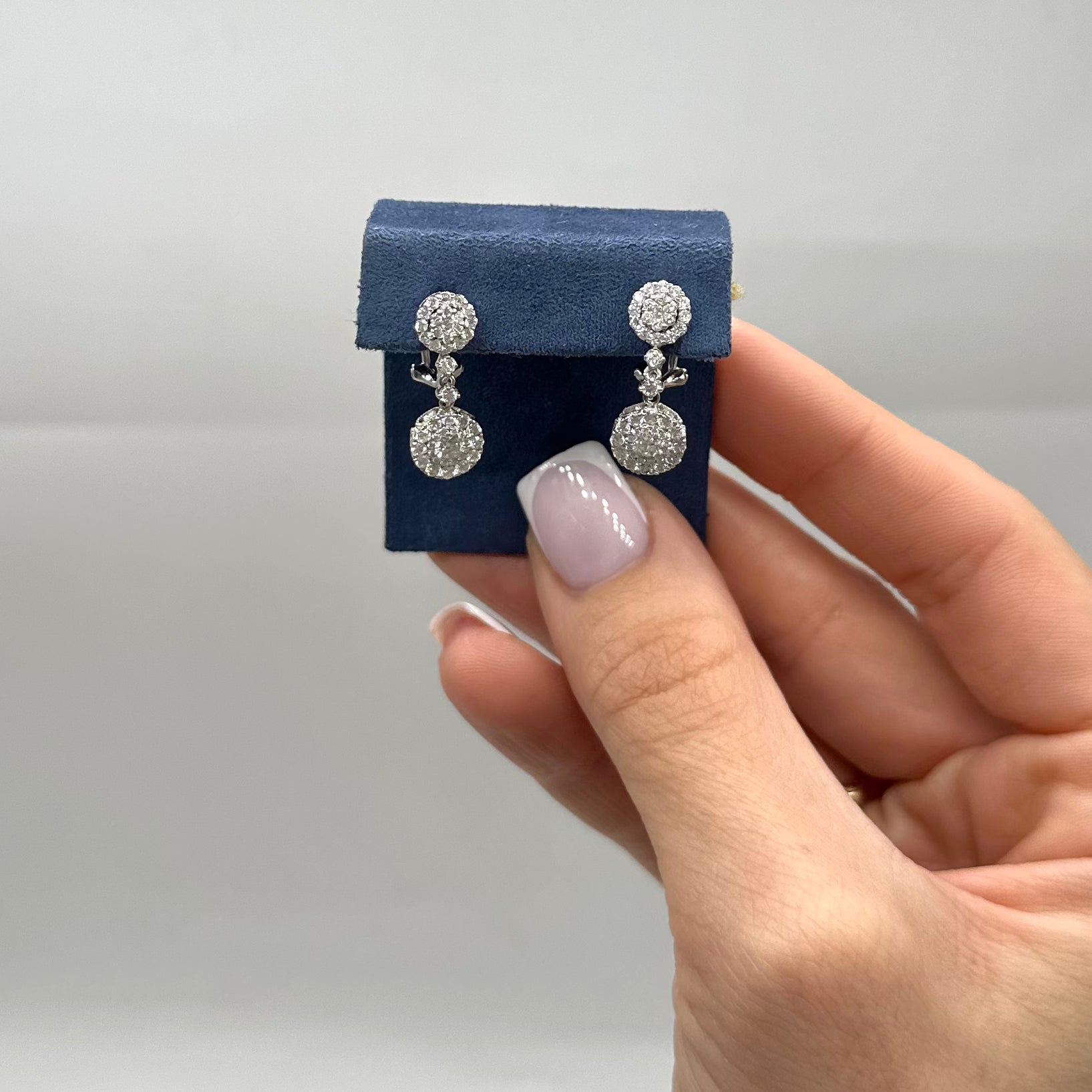 14K White Gold 2.00CT Diamond Earrings