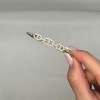 14K Yellow Gold Diamond Bangle Bracelet – 0.95ct Natural Diamonds, 7” Wrist YKB00045