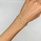 14K Yellow Gold Diamond Bangle Bracelet – 0.95ct Natural Diamonds, 7” Wrist YKB00045