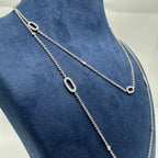 114K White Gold Double-Sided Diamond Station Necklace – 1.90 CT Natural Diamonds | 36 Inch DN0055 GJJJ
