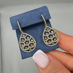 14K Yellow Gold 1.52 Ct White & Brown Diamond Earrings