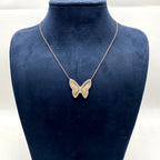 0.56CT Diamond Butterfly Pendant Necklace KVN00302