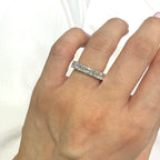 18K White Gold 5.51CT Asscher Cut Diamond Eternity Band Ring DWB005 TSTJ