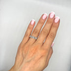 Platinum 7.58 CT Emerald Cut Diamond Eternity Band Ring WB681 IJ,TJJ