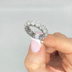 14K White Gold Oval Diamond Eternity Band Ring – 7.95CT WB180 IN,JJJ