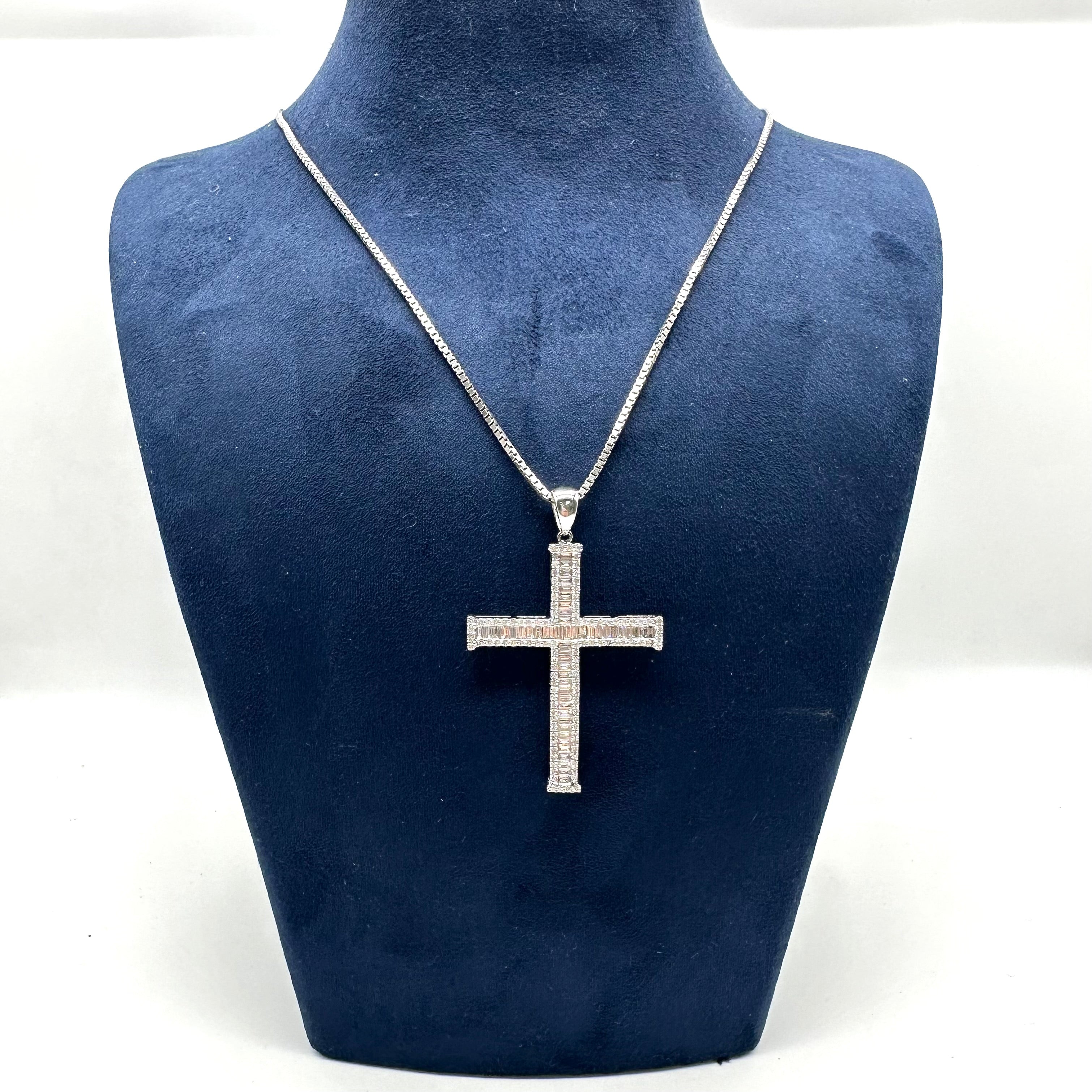 14K White Gold 2.05 CT Diamond Cross Pendant Necklace PJP19242 GTT