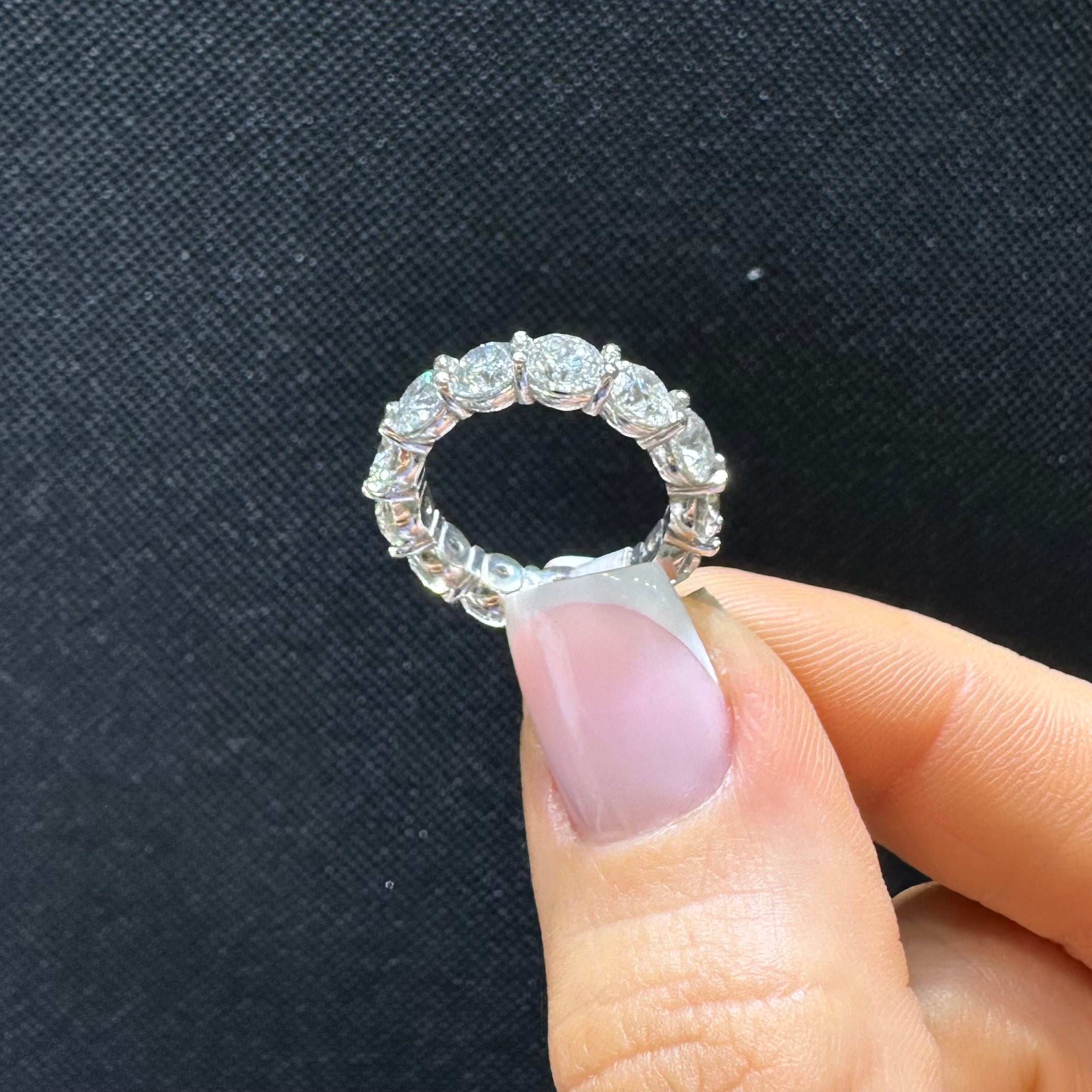 14K White Gold Round Diamond Eternity Band Ring – 6.59CT WB027 IIJJJ