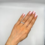 18K White Gold Pear Diamond Half Eternity Ring – 4.29CT WB115 TNJJ