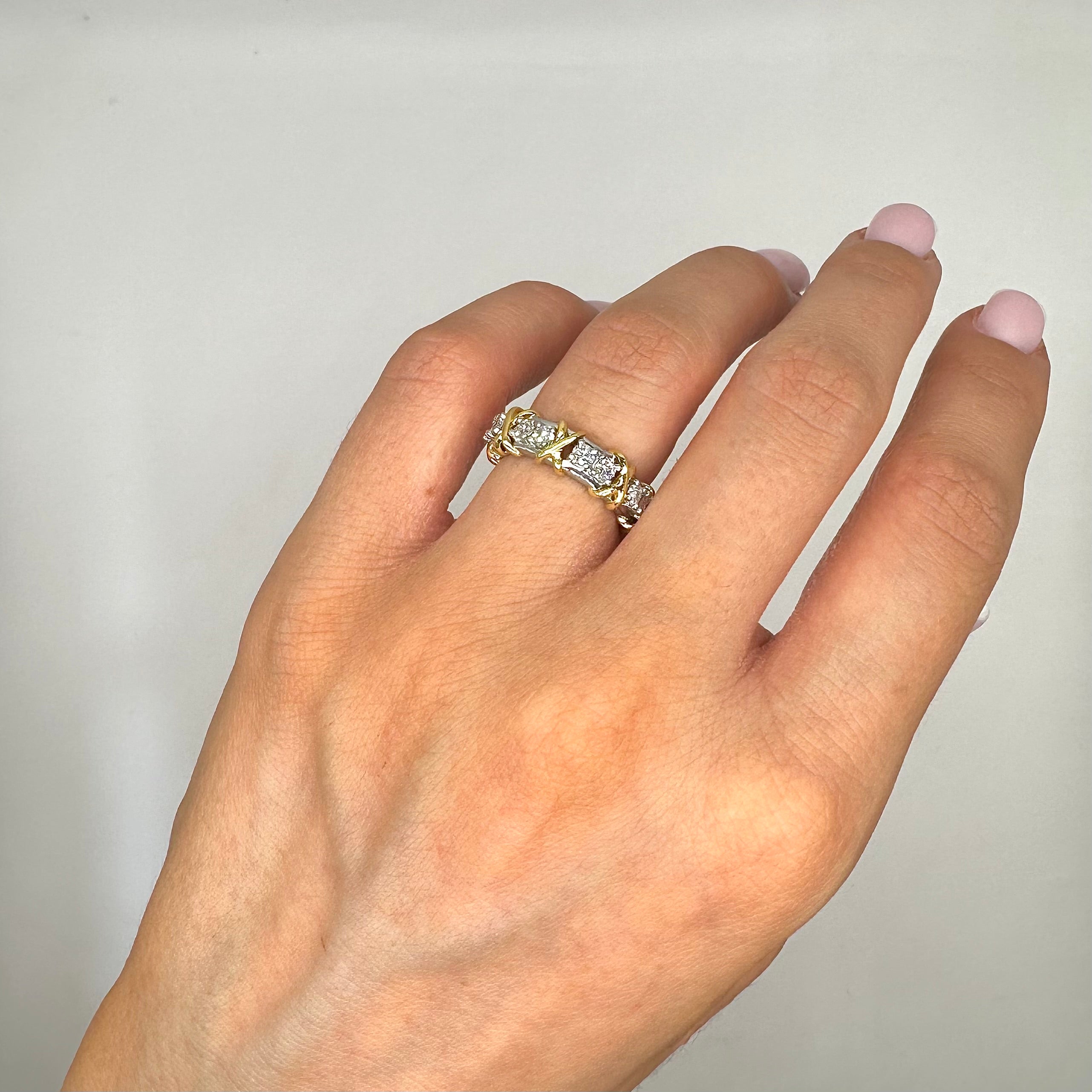 Platinum & 18K Yellow Gold Round Diamond Wedding Band – 1.40 CT WB0124 IESJ