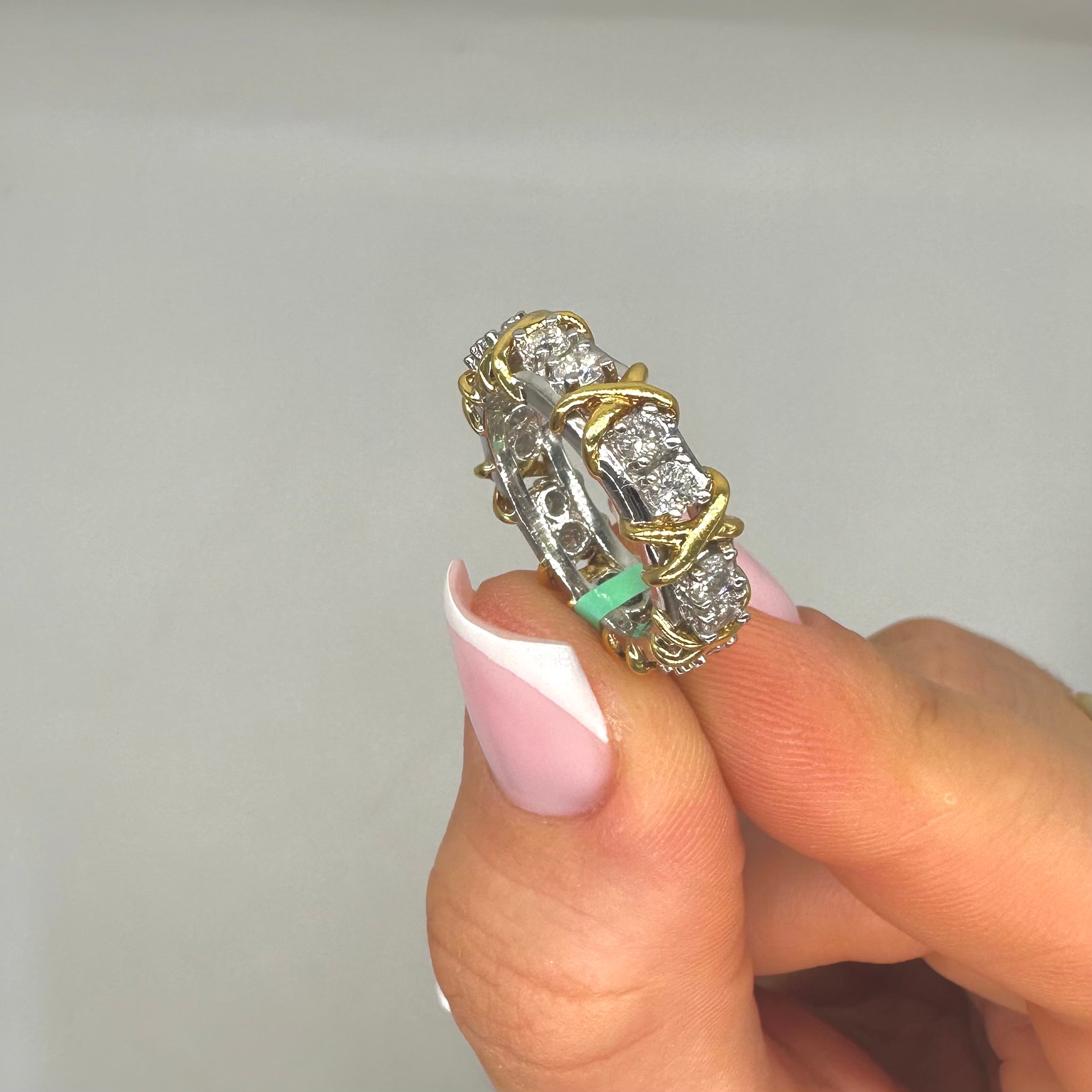 Platinum & 18K Yellow Gold Round Diamond Wedding Band – 1.40 CT WB0124 IESJ