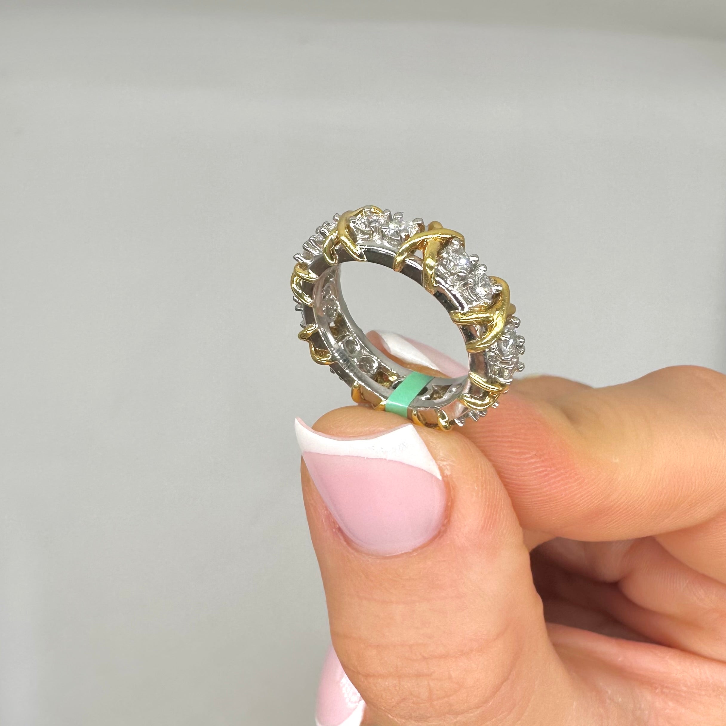 Platinum & 18K Yellow Gold Round Diamond Wedding Band – 1.40 CT WB0124 IESJ