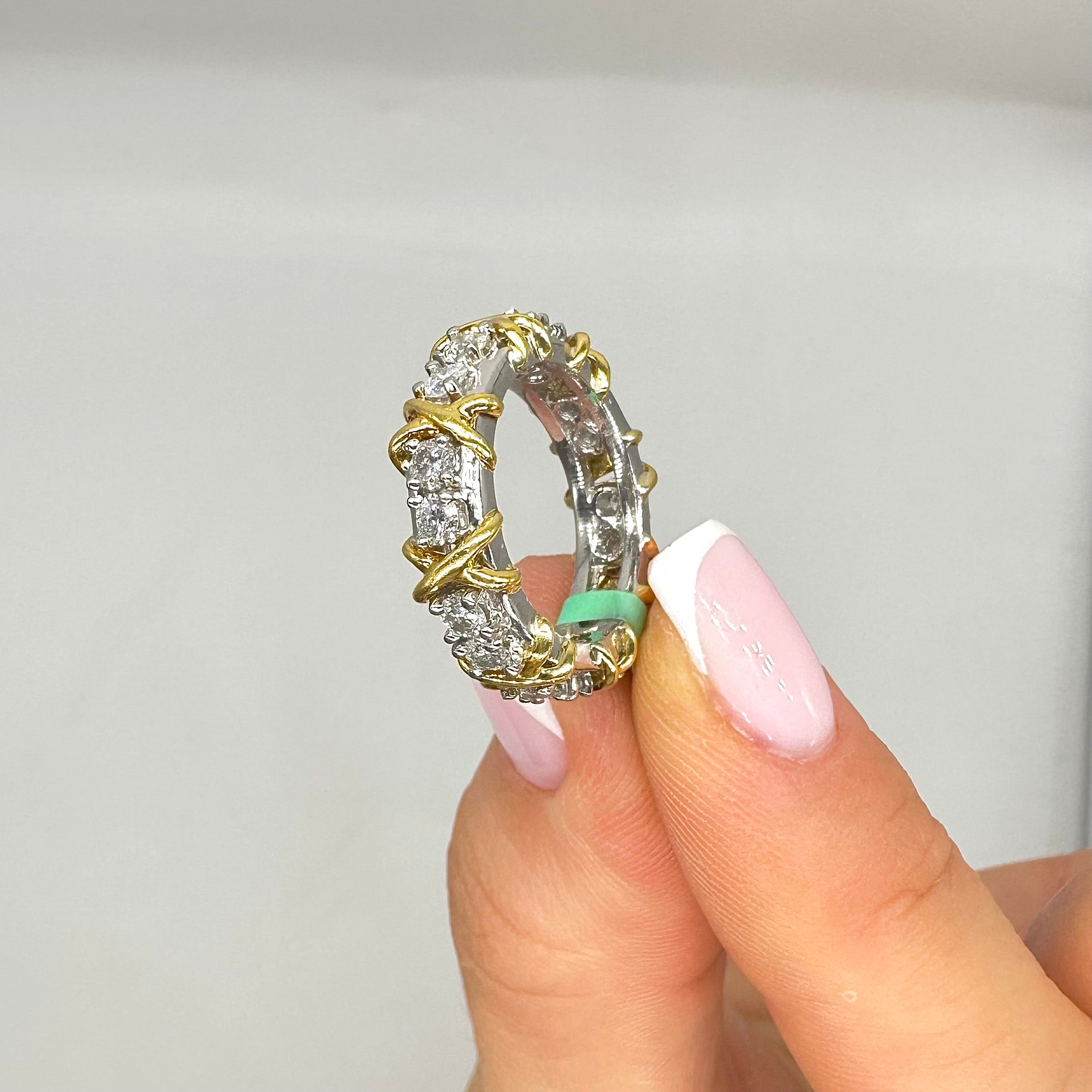 Platinum & 18K Yellow Gold Round Diamond Wedding Band – 1.40 CT WB0124 IESJ