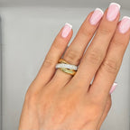 18K White & Yellow Gold 2.20 CT Diamond Pavé Wedding Band WB012 GNTJ