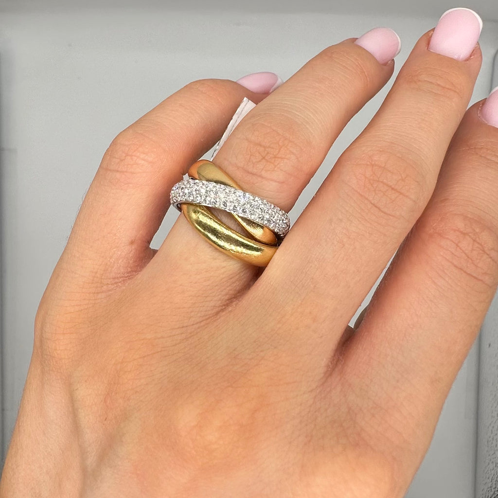 18K White & Yellow Gold 2.20 CT Diamond Pavé Wedding Band WB012 GNTJ