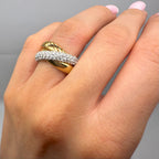 18K White & Yellow Gold 2.20 CT Diamond Pavé Wedding Band WB012 GNTJ