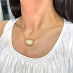 14K Yellow Gold Oval Opal Pendant Necklace – 19.94ct COLN0025 ITJJ