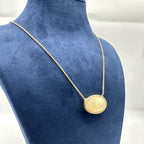 14K Yellow Gold Oval Opal Pendant Necklace – 19.94ct COLN0025 ITJJ