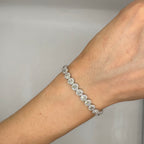 14K White Gold 7.00ct Oval Diamond Halo Bracelet – 7.00CT DB133 AIJJ
