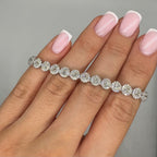 14K White Gold 7.00ct Oval Diamond Halo Bracelet – 7.00CT DB133 AIJJ
