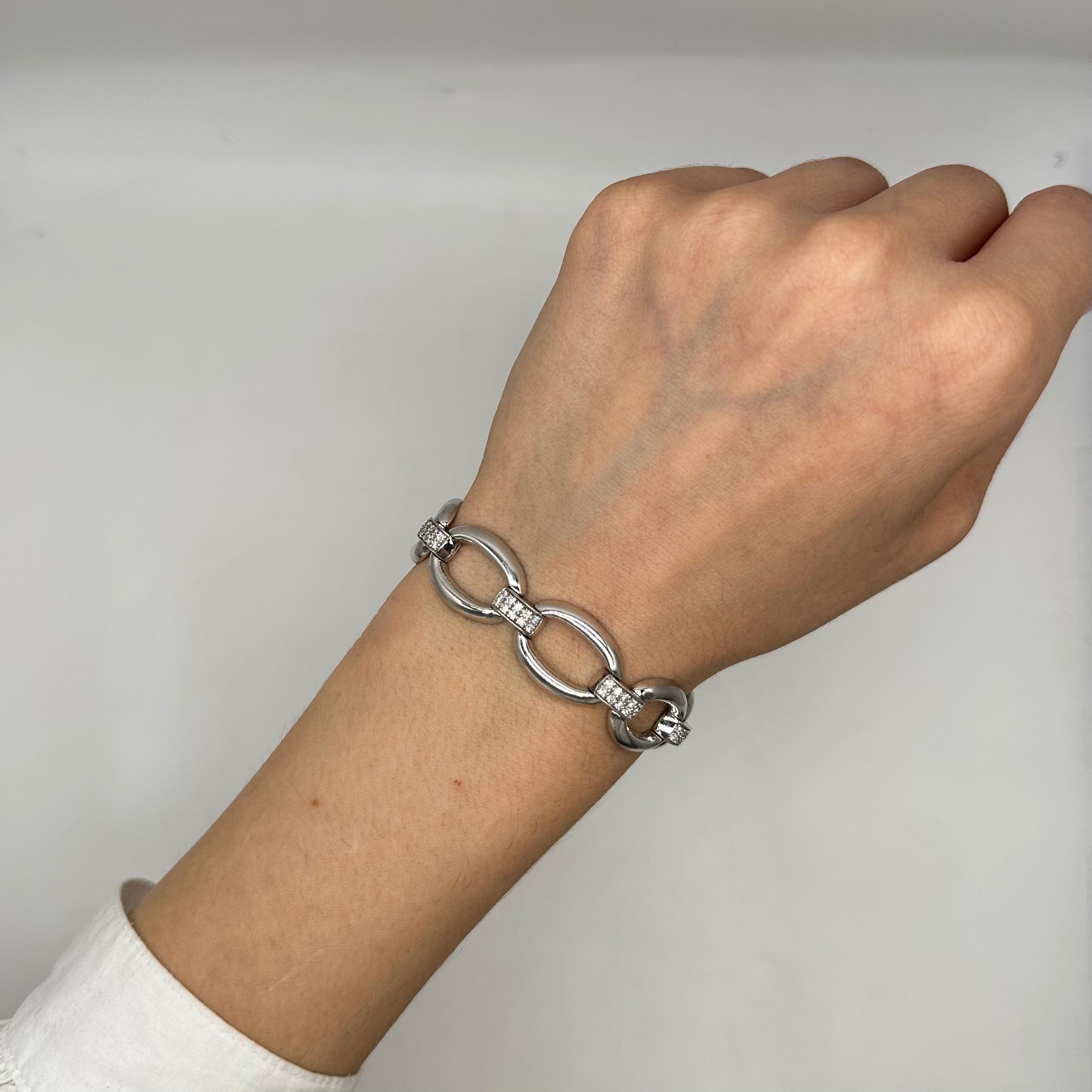 14K White Gold 1.10 CT Diamond Bracelet DB034 IZTJ