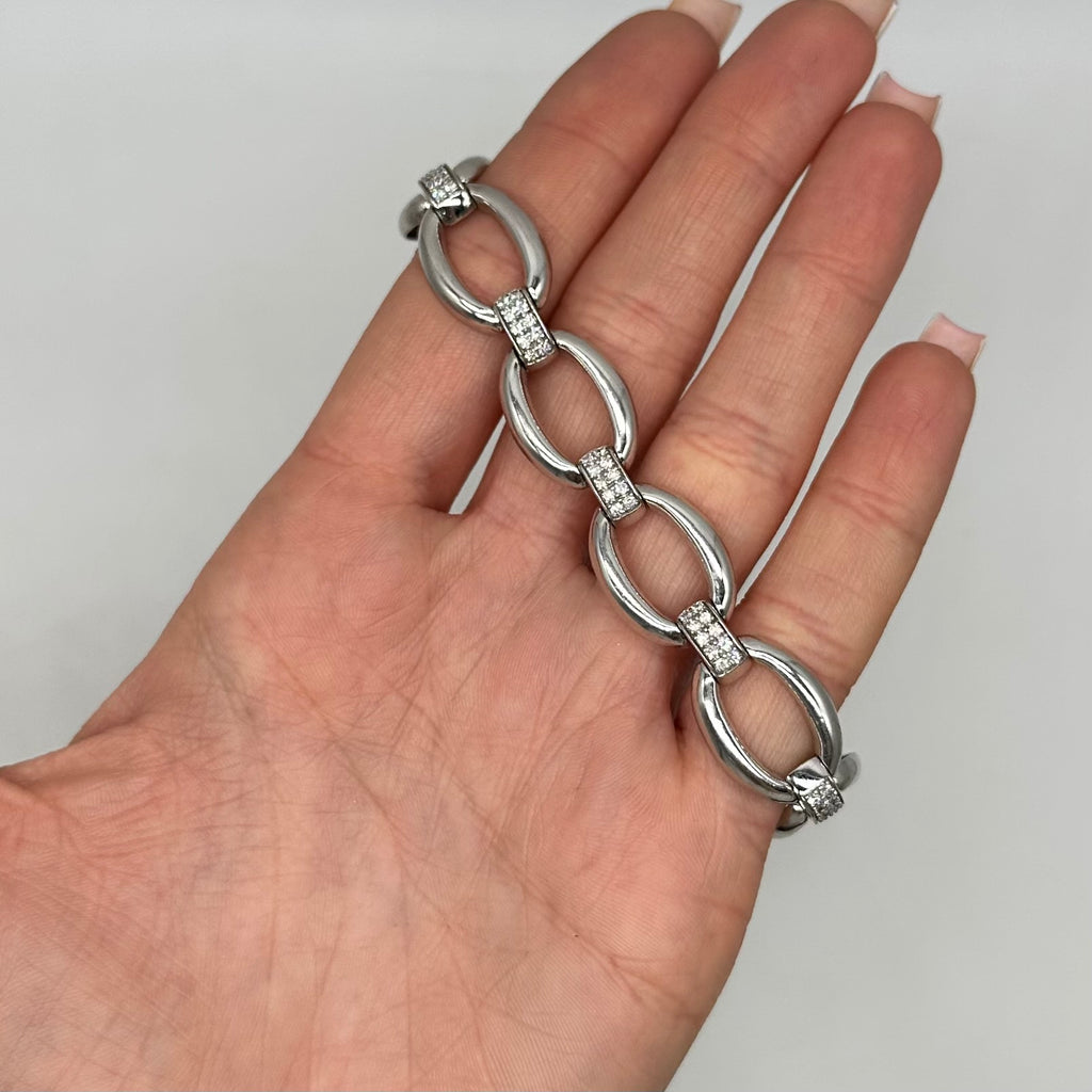 14K White Gold 1.10 CT Diamond Bracelet DB034 IZTJ
