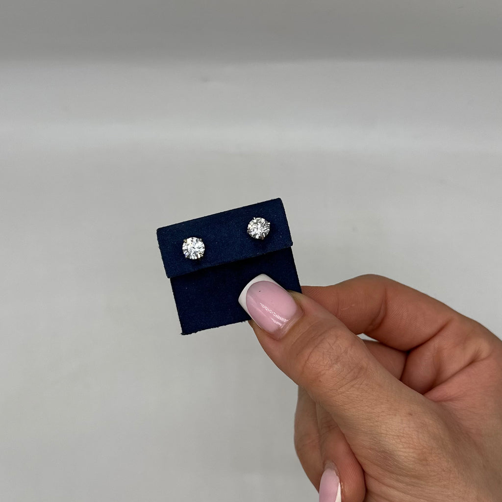 14K White Gold Stud Earrings with 2.00 CT Total Lab-Grown Diamonds TTJ