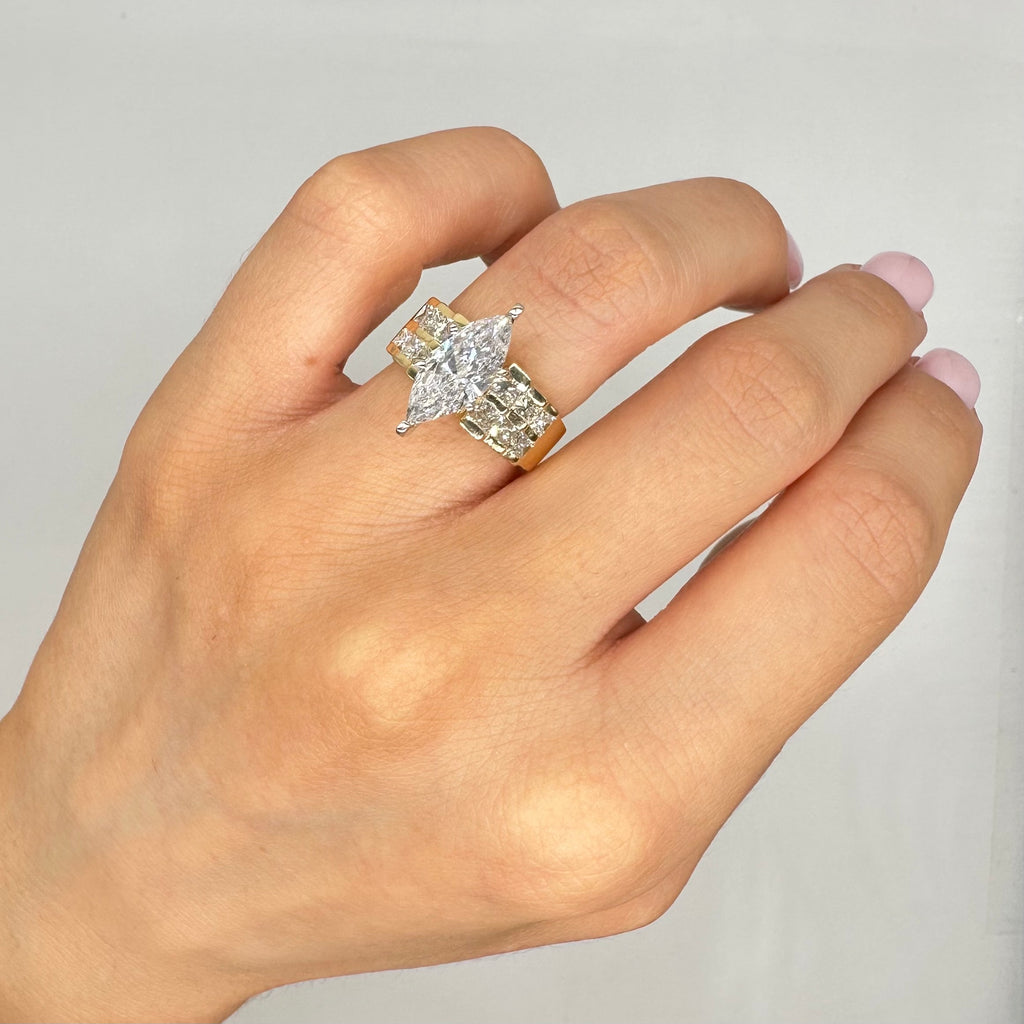 14K Yellow Gold Diamond Ring – 3.00CT MQER035 N,JJJ