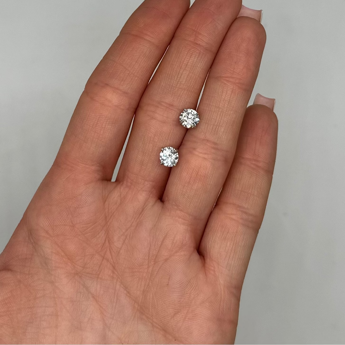 14K White Gold Stud Earrings with 2.00 CT Total Lab-Grown Diamonds TTJ